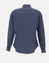ELEVENTY Camicia in lino BLUE Uomo 