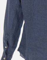 ELEVENTY Camicia in lino BLUE Uomo 