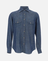ELEVENTY Camicia in misto lyocell BLUE Uomo 