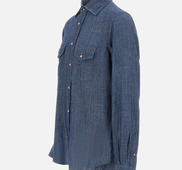 ELEVENTY Camicia in misto lyocell BLUE Uomo 