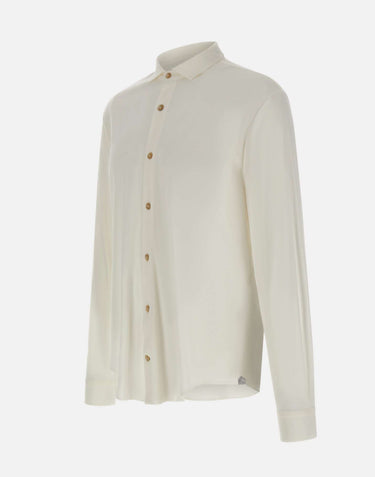 ELEVENTY Camicia in misto cotone WHITE Uomo 