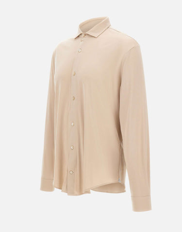 ELEVENTY Camicia in misto cotone BEIGE Uomo 
