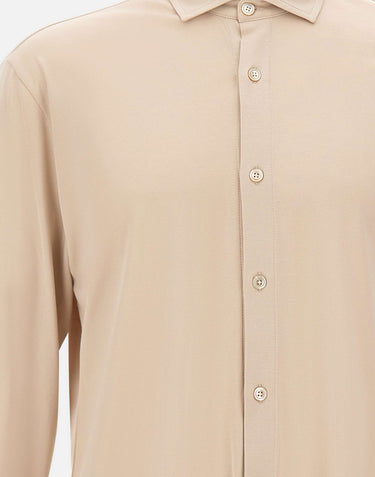 ELEVENTY Camicia in misto cotone BEIGE Uomo 