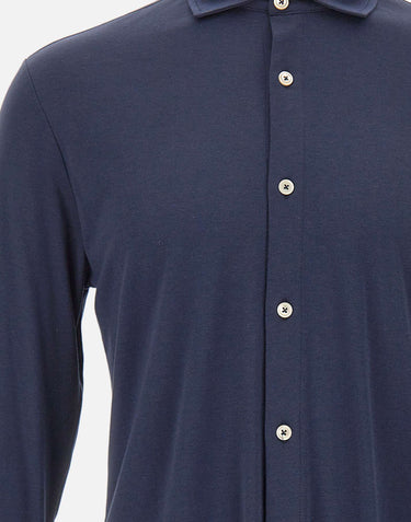 ELEVENTY Camicia in misto cotone BLUE Uomo 