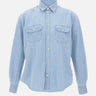 ELEVENTY Camicia in misto cotone e lino Light Blue Uomo 
