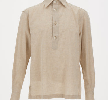 ELEVENTY Camicia popover in cotone BEIGE Uomo 
