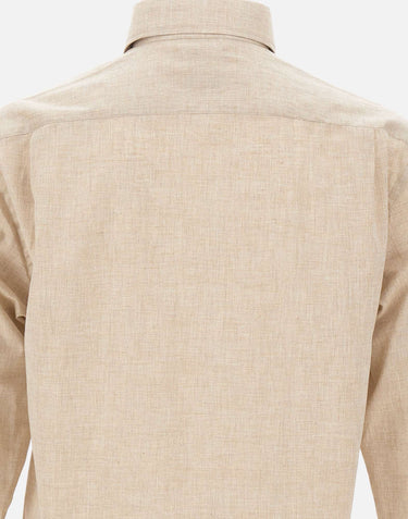 ELEVENTY Camicia popover in cotone BEIGE Uomo 