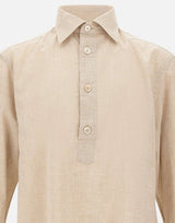 ELEVENTY Camicia popover in cotone BEIGE Uomo 