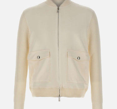ELEVENTY Giacca con inserti in maglia WHITE Uomo 