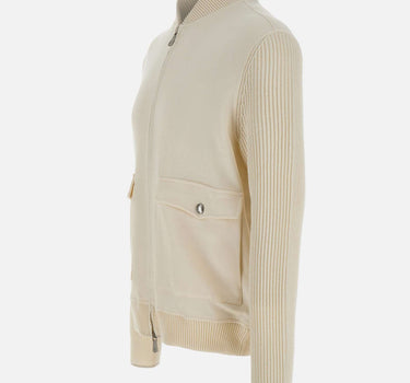ELEVENTY Giacca con inserti in maglia WHITE Uomo 