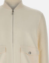 ELEVENTY Giacca con inserti in maglia WHITE Uomo 