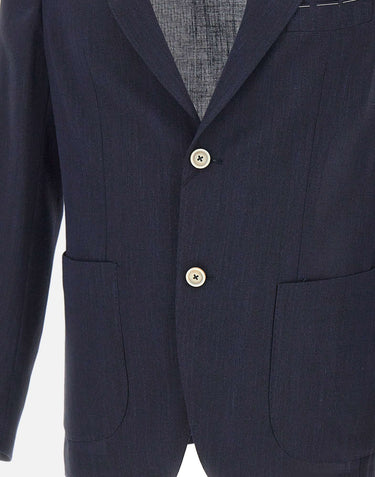 ELEVENTY Blazer in misto lana BLUE Uomo 