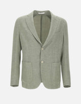 ELEVENTY Blazer in misto lino e lana GREEN Uomo 