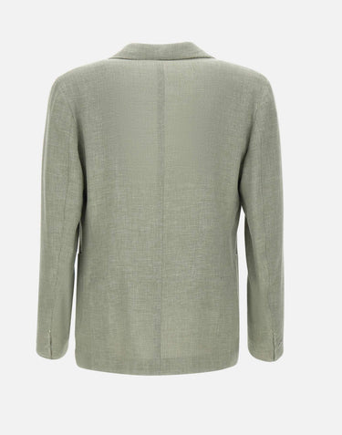 ELEVENTY Blazer in misto lino e lana GREEN Uomo 