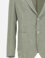 ELEVENTY Blazer in misto lino e lana GREEN Uomo 