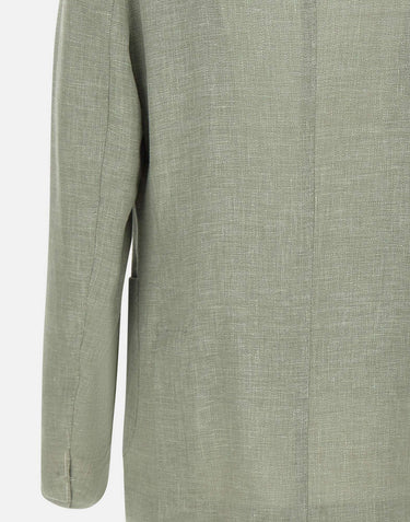 ELEVENTY Blazer in misto lino e lana GREEN Uomo 
