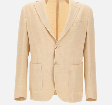 ELEVENTY Blazer in misto lino e lana BEIGE Uomo 
