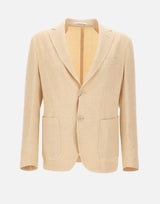ELEVENTY Blazer in misto lino e lana BEIGE Uomo 