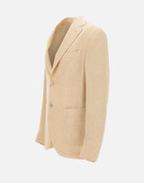 ELEVENTY Blazer in misto lino e lana BEIGE Uomo 