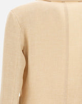 ELEVENTY Blazer in misto lino e lana BEIGE Uomo 