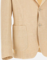 ELEVENTY Blazer in misto lino e lana BEIGE Uomo 