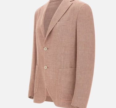 ELEVENTY Blazer in misto lino e lana Pink Uomo 