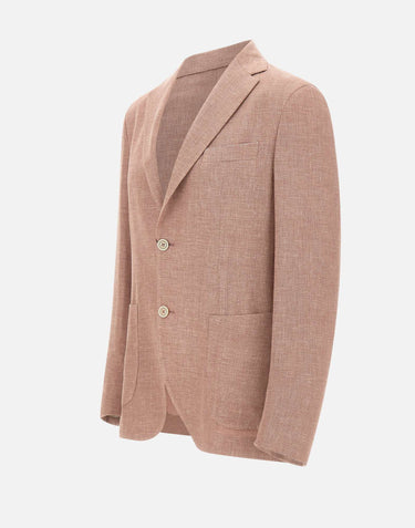 ELEVENTY Blazer in misto lino e lana Pink Uomo 