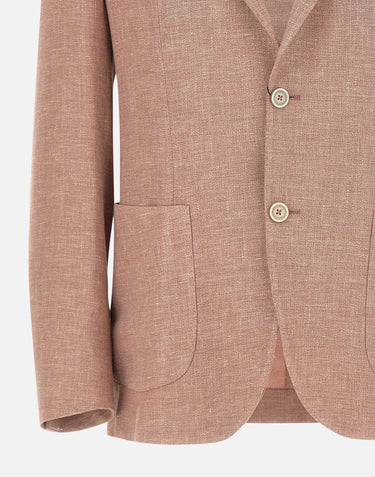 ELEVENTY Blazer in misto lino e lana Pink Uomo 