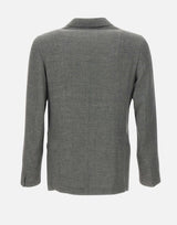 ELEVENTY Blazer doppio petto in misto lino GREY Uomo 