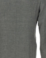 ELEVENTY Blazer doppio petto in misto lino GREY Uomo 
