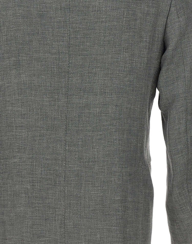 ELEVENTY Blazer doppio petto in misto lino GREY Uomo 