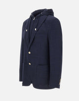 ELEVENTY Giacca in misto cotone con pettorina BLUE Uomo 