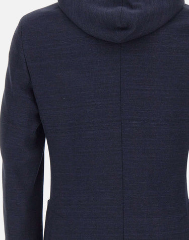 ELEVENTY Giacca in misto cotone con pettorina BLUE Uomo 