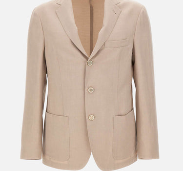 ELEVENTY Blazer in misto lyocell e lino BEIGE Uomo 