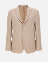 ELEVENTY Blazer in misto lyocell e lino BEIGE Uomo 