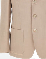 ELEVENTY Blazer in misto lyocell e lino BEIGE Uomo 
