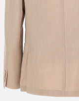 ELEVENTY Blazer in misto lyocell e lino BEIGE Uomo 