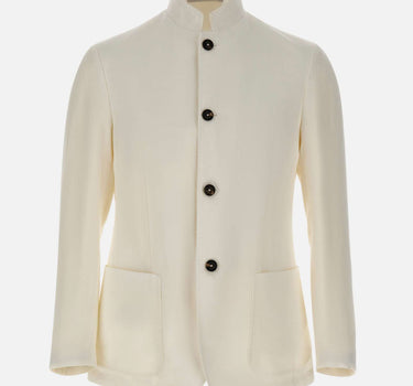 ELEVENTY Blazer con colletto alla coreana WHITE Uomo 