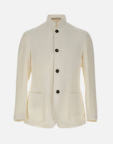 ELEVENTY Blazer con colletto alla coreana WHITE Uomo 