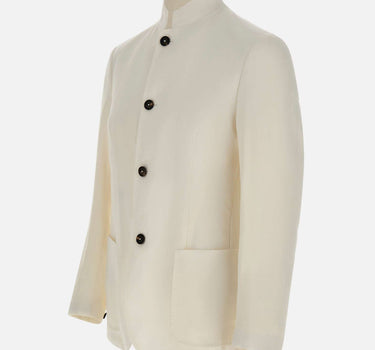 ELEVENTY Blazer con colletto alla coreana WHITE Uomo 