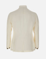 ELEVENTY Blazer con colletto alla coreana WHITE Uomo 