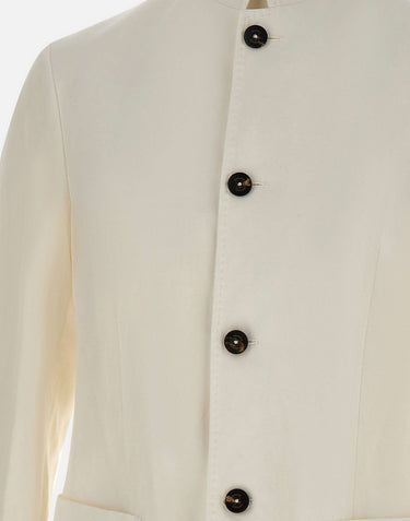 ELEVENTY Blazer con colletto alla coreana WHITE Uomo 