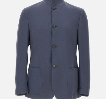 ELEVENTY Blazer con colletto alla coreana BLUE Uomo 