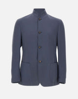 ELEVENTY Blazer con colletto alla coreana BLUE Uomo 