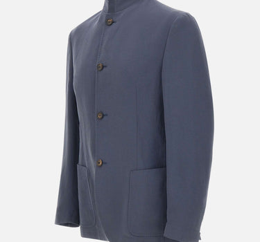 ELEVENTY Blazer con colletto alla coreana BLUE Uomo 