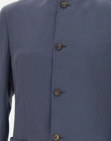 ELEVENTY Blazer con colletto alla coreana BLUE Uomo 