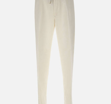 ELEVENTY Pantaloni elasticizzati in cotone WHITE Uomo 