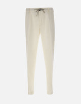 ELEVENTY Pantaloni elasticizzati in cotone WHITE Uomo 