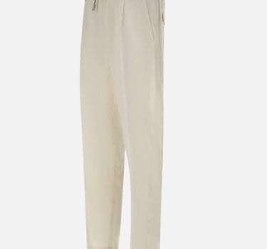 ELEVENTY Pantaloni elasticizzati in cotone WHITE Uomo 