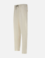 ELEVENTY Pantaloni elasticizzati in cotone WHITE Uomo 